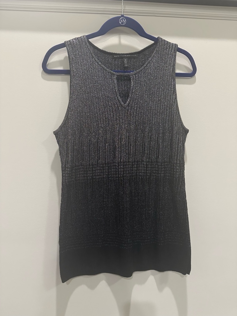 White House Black Market Metallic Ombre Keyhole Tank - Black & Silver